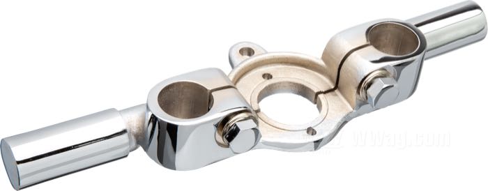 Fork clamp »Flanders Style Inline«; for Springer fork; fits 1936-early 1946 Big Twin, 1940-1957 45 cui/750cc; steel, chrome-plated; replaces OEM HD 56119-49; gross weight: 1.21 kg