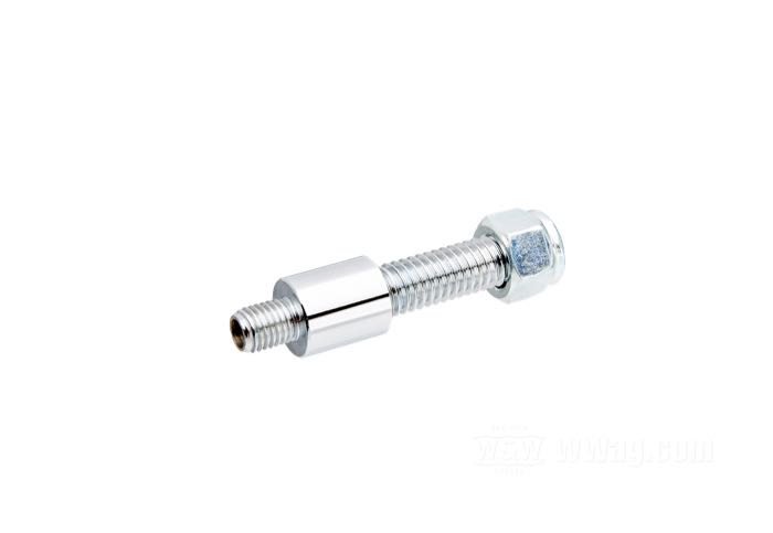 Mounting bolt; for Turn signals; fits FX/FXR/XL; rear; steel, chrome-plated, short thread 5/16”-24, long thread 3/8”-16, length spacer 16 mm; gross weight: 35 g