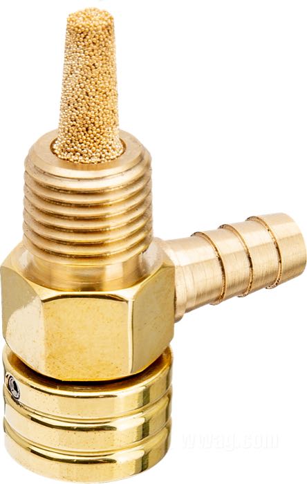 Grifo de Prism Supply Co.; latón, pulido, sin reserva; largo: 30 mm; Ø 18 mm; posición del racor: 90°; rosca: 1/4” NPT; EE. UU.; peso bruto: 54 g