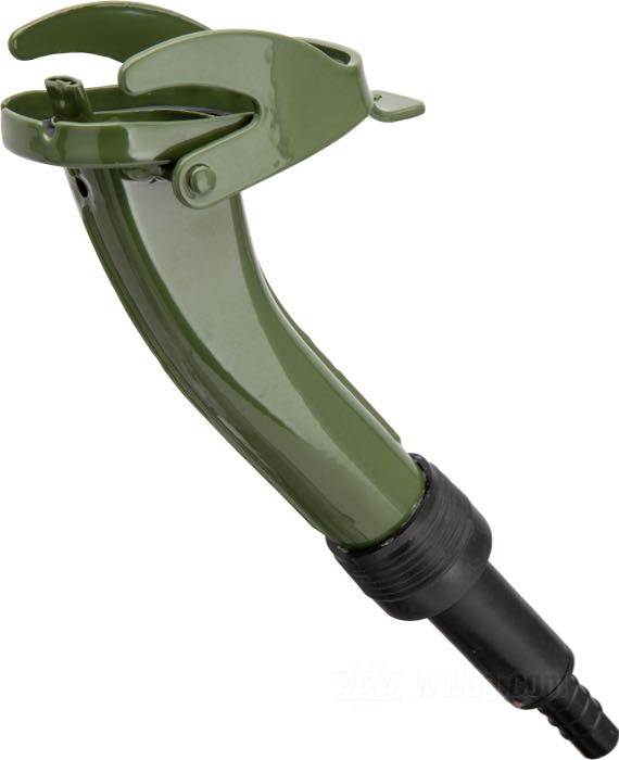 Bocchettone di hünersdorff; per Tanica; rigid; acciaio, verde oliva; lunghezza: 195 mm; Ungheria; peso lordo: 240 g