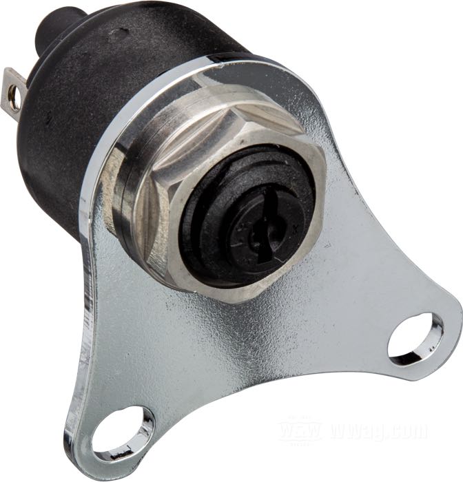 Soporte de Bates; para interruptores LLC; apropiado para Big Twins de 4 velocidades; acero, cromo Vintage, distancia huecos de montaje: 50 mm; peso bruto: 56 g