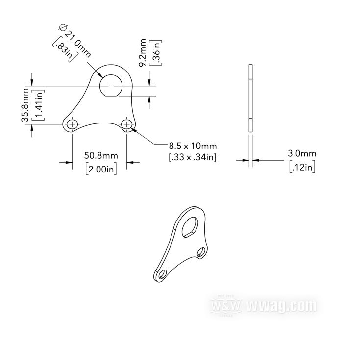 Soporte de Bates; para interruptores LLC; apropiado para Big Twins de 4 velocidades; acero, cromo Vintage, distancia huecos de montaje: 50 mm; peso bruto: 56 g