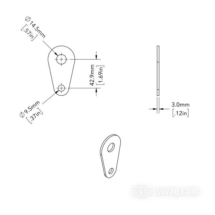 Bracket by Bates; for Bates Kill Bill Battery Switches; steel, bare; length x width: 74 x 40 mm; gross weight: 49 g