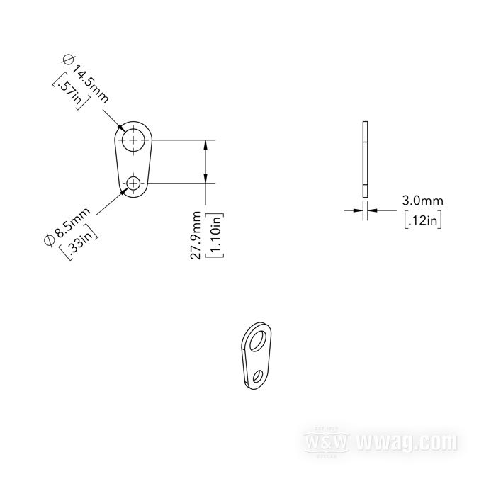 Bracket by Bates; for Bates Kill Bill Battery Switches; fits rigid frame Big Twins 1936-1957; steel, chrome-plated; length x width: 49 x 24 mm; gross weight: 21 g