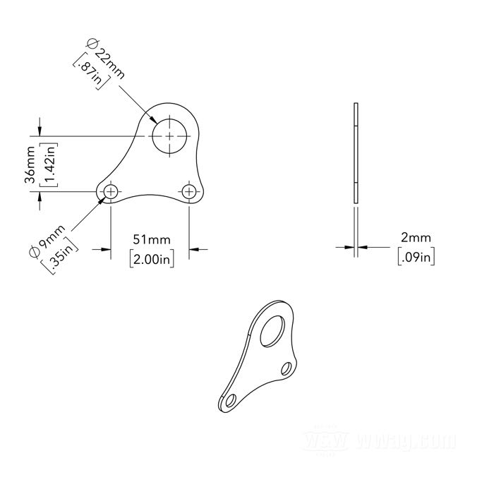 Bracket; for FX/XL style ignition switches; fits 4-speed Big Twins; steel, chrome-plated, Ø holes: 5/16” and 7/8”; gross weight: 60 g
