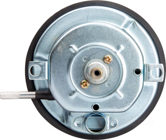 Compteur mécanique »1947«; Ø 4-1/4”; filetage: 5/8”-18; fond: noir / argenté; rapport: 1400 rpm = 60 km/h; →220 km/h; Nadelfarbe A: orange; poids brut: 477 g