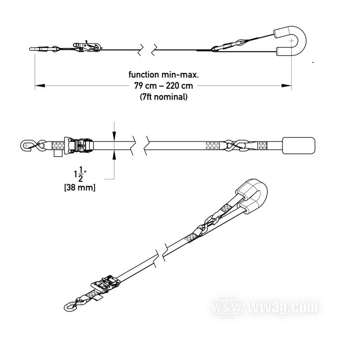 Spanngurt »Fat Strap Trailer« von Powertye; Stahl / Nylon, schwarz; Länge x Breite: 220 cm x 38 mm; USA; Bruttogewicht: 1.17 kg