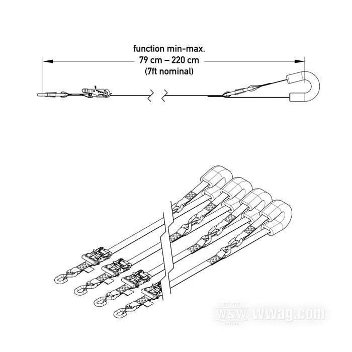 Correa tensora »Fat Strap« de Powertye; acero / nylon, negro; largo x ancho: 220 cm x 38 mm; con estuche de transporte robusto de cordura; EE. UU.; peso bruto: 4.84 kg