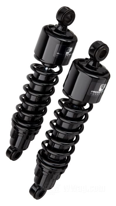 Stoßdämpfer »412 Series Regular« von Progressive Suspension; passend für Sportster 2004-2020; Stahl / Federstahl, schwarz, kunststoffbeschichtet; Länge: 305 mm; Stoßdämpfer-Auge: 15.9 mm; Federrate: 90/130 lbs/inch; mit Einstellschlüssel; mit Teilegutachten; Bruttogewicht: 4.1 kg