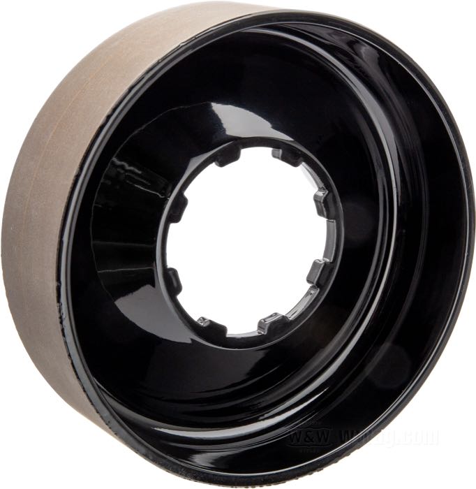 Tambor de freno de The Cyclery; apropiado para Singles y 45”/750 cc 1926-1930,  Singles 21” 1931-1934; acero, negro, recubierto en epoxy; ancho: 42.4 mm; Ø int. x Ø ext.: 125 x 144.2 mm, grosor: 5 mm; reemplaza OEM HD 4032-26; Europa; peso bruto: 1.15 kg