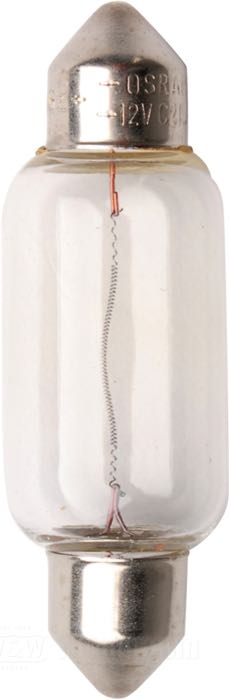 Bulb by Jahn; glass / steel; Ø 14 mm; bulb type: festoon; 12 V; 21 W; socket: SV8.5-8; gross weight: 70 g