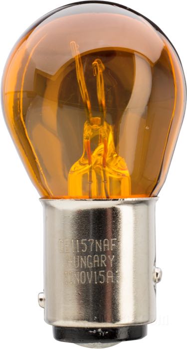 Bombilla de Jahn; cristal / acero; tipo de bombilla: P27/7W; 12 V; 27/7 W; casquillo: BAY15d; de color ámbar; peso bruto: 10 g
