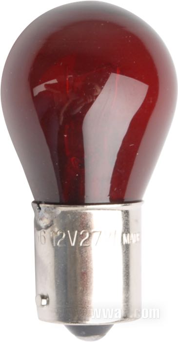 Bombilla; cristal / acero; tipo de bombilla: P21W; 12 V; 27 W; casquillo: BA15s; de color rojo; peso bruto: 20 g