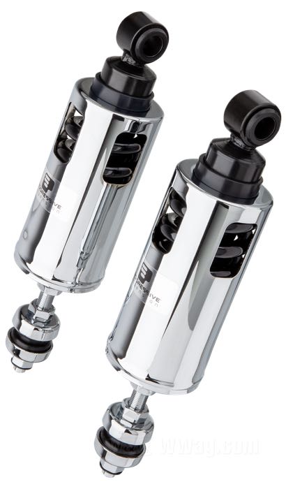 Shock absorbers »Heavy Duty« by Progressive Suspension; fits Softail 2000-2017, FXCW Rocker →2017; steel / spring steel, chrome-plated; with parts certificate; gross weight: 5.2 kg