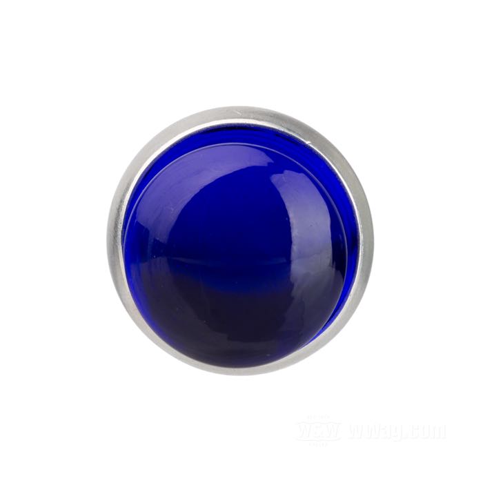 Reflector »Glo-Brite Saddlebag Original Style« by Red Fox; glass / steel / aluminum, blue; length: 18 mm; Ø 25 mm; thread: #12-24; with nut and lockwasher; USA; gross weight: 19 g