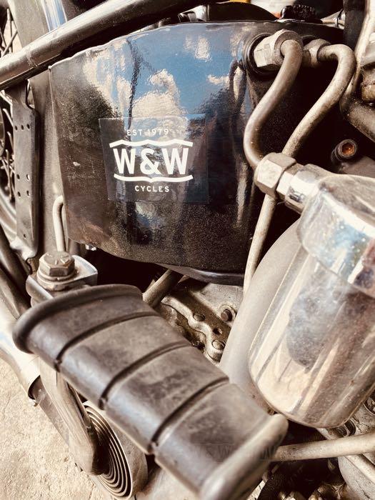Decal / Sticker »W&W« by W&W Cycles; PVC, black / white, coated; width x height: 90 x 66 mm; gross weight: 1 g