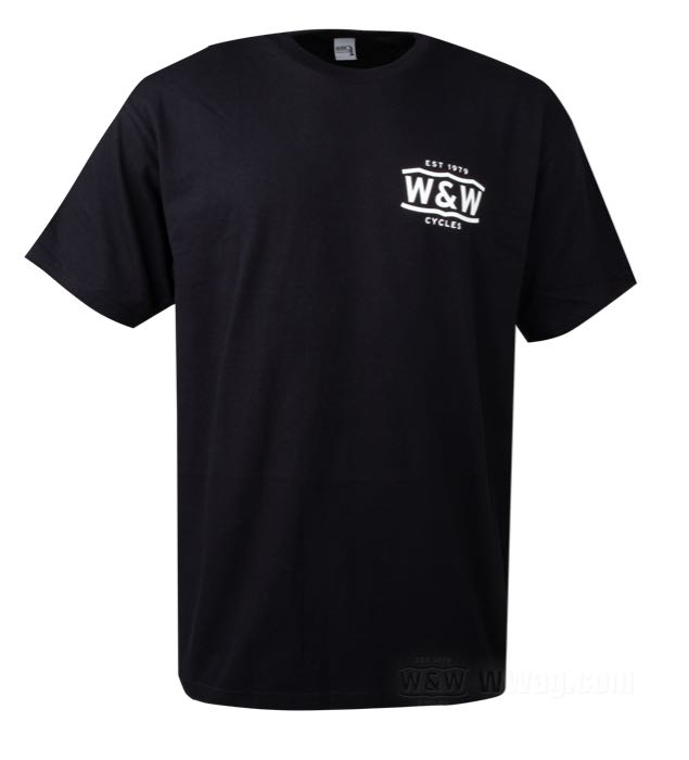 Maglietta di W&W Cycles; cotone 200 g/m², nero; taglia: S; peso lordo: 160 g