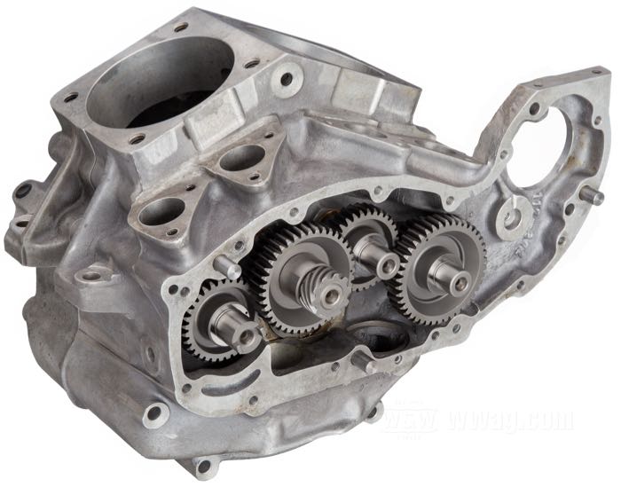 Kit de cárter motor de Cannonball; apropiado para Big Twins de Flatheads de 1937-1948; aluminio fundido, acabado moldeado; con tapa de distribución y árboles de levas; reemplaza OEM HD 402-37, 584-37, 24515-37 y 25208-37; Alemania; peso bruto: 18.8 kg
