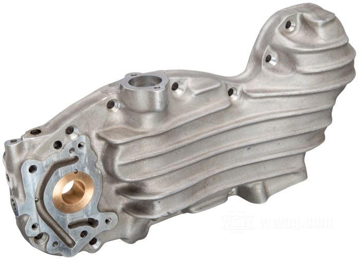 Kit de cárter motor de Cannonball; apropiado para Big Twins de Flatheads de 1937-1948; aluminio fundido, acabado moldeado; con tapa de distribución y árboles de levas; reemplaza OEM HD 402-37, 584-37, 24515-37 y 25208-37; Alemania; peso bruto: 18.8 kg