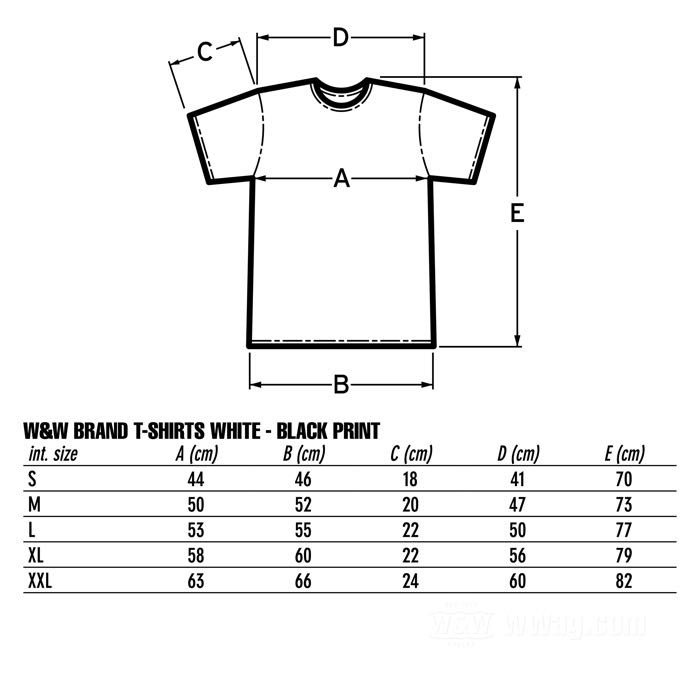 T-shirt by W&W Cycles; cotton 200 g/m², white; size: S; gross weight: 160 g