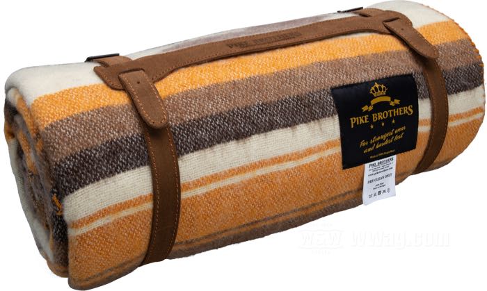 Decke »1969 Roadrunner« von Pike Brothers; Wolle, braun / dunkelbraun / beige; Länge x Breite: 200 x 170 cm; mit Tragegurt für Decken; Portugal; Bruttogewicht: 1.5 kg