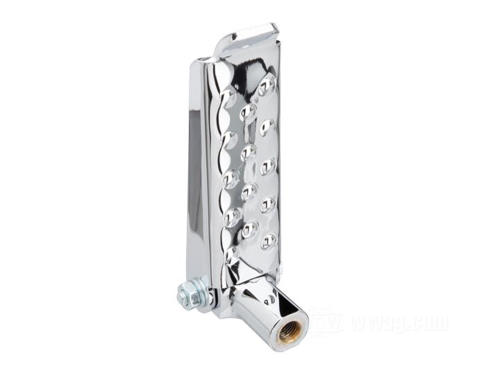 Poggiapiedi passeggero »Tandem« di Samwel Supplies; acciaio, cromato, superficie 95 x 32 mm; filettatura: 3/8”-24; rimpiazza OEM HD 11241-29 e 52652-29; peso lordo: 500 g
