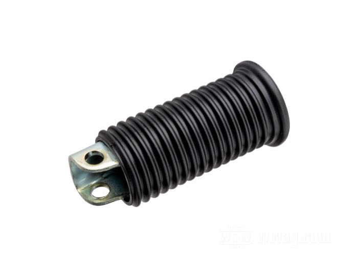 Poggiapiedi; per pilota/passeggero; atto per FL 1941-1984, FX 1971-1985 (eccetto FXST e FXWG), Sportster, modelli K 1954-1990; acciaio / gomma, nero; lunghezza: 117 mm; Ø 45 mm; rimpiazza OEM HD 50939-52; peso lordo: 330 g