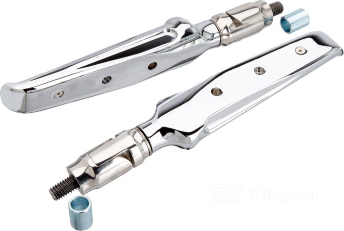 Soziusfußrasten »Contour« von Performance Machine; passend für Softail 2000→; klappbar; Billet-Aluminium / Stahl, verchromt; Bruttogewicht: 610 g