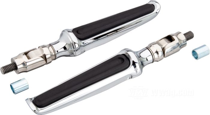 Soziusfußrasten »Contour« von Performance Machine; passend für Softail 2000→; klappbar; Billet-Aluminium / Stahl, verchromt; Bruttogewicht: 610 g