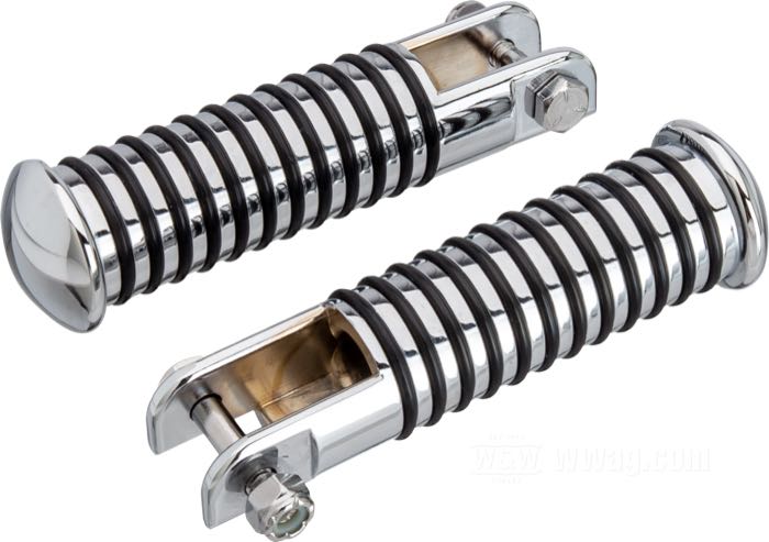 Footpegs »Sundance«; universal; steel / rubber, chrome-plated, without clamp; length: 104 mm; Ø 31 mm; gross weight: 640 g