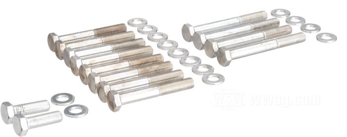 Kit bulloni di Colony; per Alloggiamenti bilancieri; atto per Sportster 1977-1985; acciaio, CAD (procedimento ZnNi); esagonale; rimpiazza OEM HD 4710, 4014W e 6316HW; U.S.A.; peso lordo: 390 g