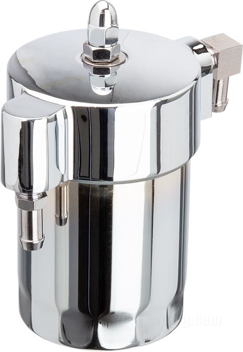 Oil filter »Old Style«; with spin-on filter; steel / cast aluminum / paper, chrome-plated; thread for oil lines: 1/8”-27 NPT; thread for oil filter: 3/4”-16; with filter; gross weight: 800 g