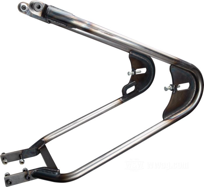 Hardtail »Stile KR « di Lowbrow Customs; atto per Sportster 1967-1978; acciaio, naturale; con kit di montaggio, tiranti per perni ruota posteriore; U.S.A.; peso lordo: 7.05 kg
