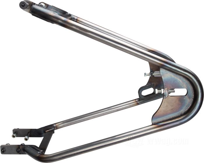 Hardtail »Stile KR « di Lowbrow Customs; atto per Sportster 1967-1978; acciaio, naturale; con kit di montaggio, tiranti per perni ruota posteriore; U.S.A.; peso lordo: 7.05 kg