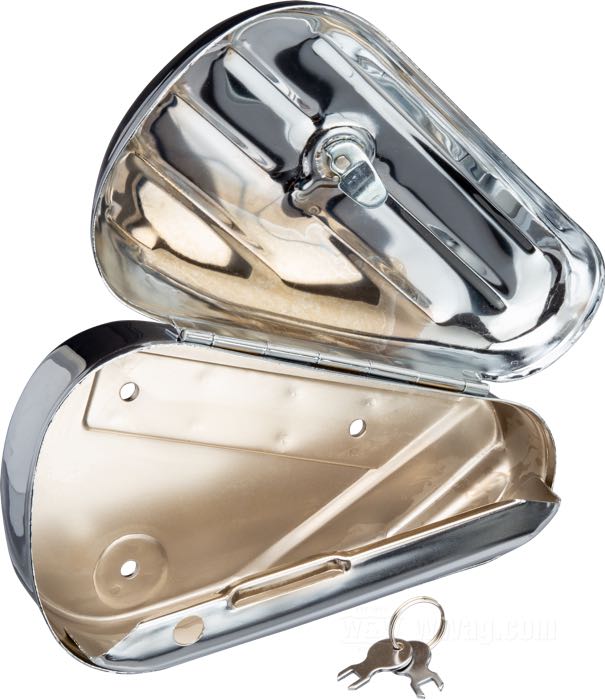 Caja de herramientas »Teardrop«; acero, cromado, lado izquierdo; peso bruto: 1.26 kg