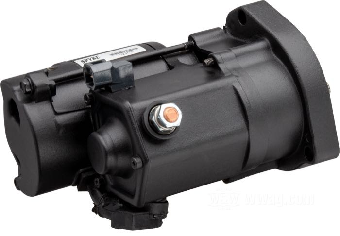Démarreur de Spyke; adaptable à Big Twin 1989-1993 (sauf FLT); noir; 1.4 kW; poids brut: 4.13 kg