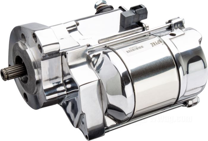 Motor de arranque de Spyke; apropiado para Big Twin 1989-1993 (salvo FLT); pulido; 1.4 kW; peso bruto: 4.19 kg