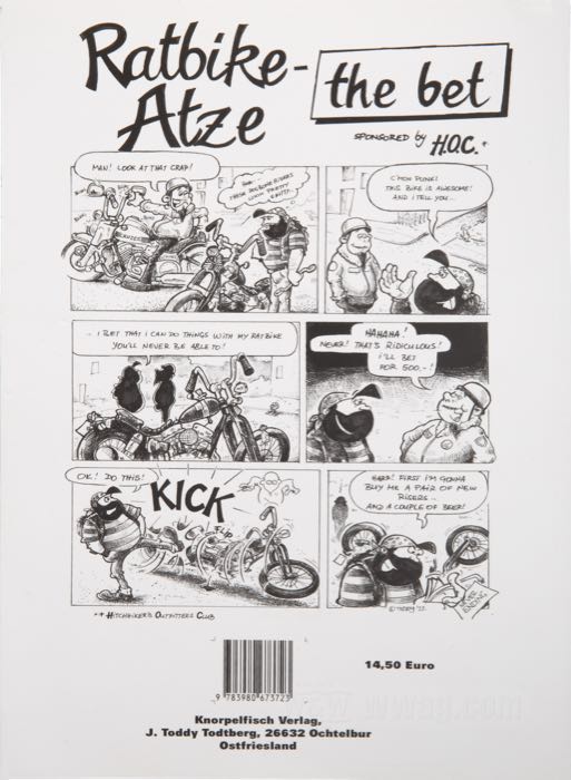 Libro »Ratbike Atze«; papel; ancho x alto: 21.0 x 29.6 cm; de J. Toddy Todtberg; encuadernación rústica; color; inglés; ISBN: 9783980673731; peso bruto: 220.4 g