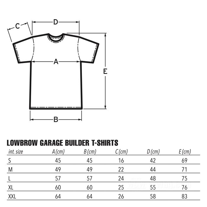 T-shirt »Garage Builder« by Lowbrow Customs; cotton, grey; size: XXL; USA; gross weight: 180 g