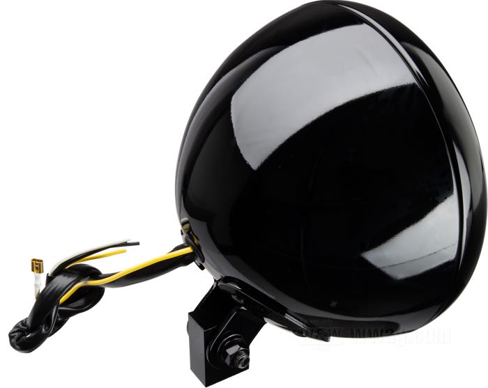 Guscio faro; atto per FLST 1987-2017; acciaio, nero, rivestito a polvere; profondità: 130 mm; Ø 210 mm; per parabola (Ø): 7”; senza lampadina; senza inserto; con blocchetto di montaggio; con cavi e zoccolo di montaggioo; rimpiazza OEM HD 67789-91; peso lordo: 1.39 kg
