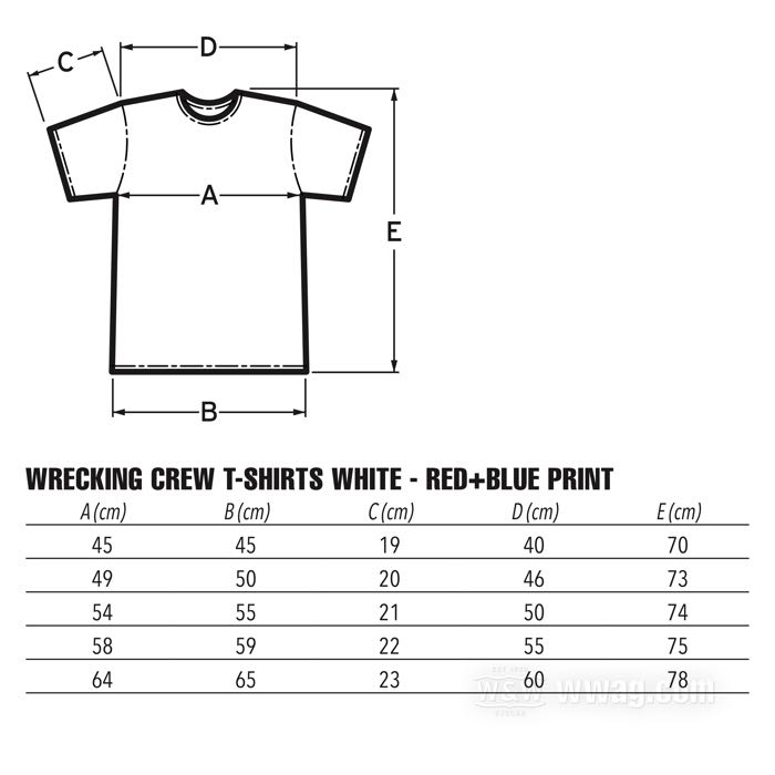 T-shirt by Wrecking Crew; cotton 200 g/m², white; size: S; gross weight: 164.8 g