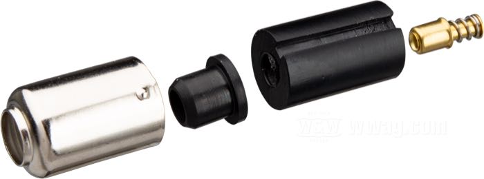 Macho de enchufe de Samwel Supplies; para Pilotos traseros estilo Blackout WLA 1940-1941; un contacto solo; acero / plástico / goma / latón; reemplaza OEM HD 5078-41M; peso bruto: 8.4 g