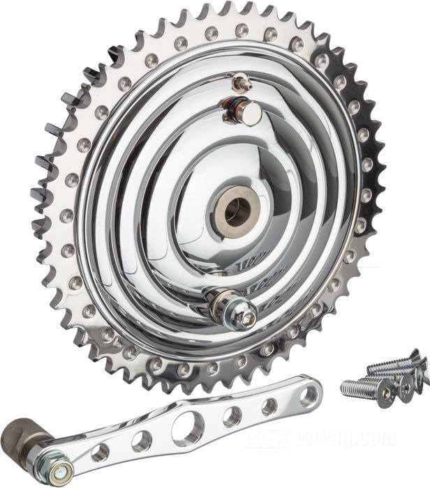 Freno de Kustom Tech; apropiado para bujes con brida 1973-1999; acero / aluminio macizo, cromado, con estrías cromadas; líquido de freno preciso: DOT 3, 4 o 5; peso bruto: 9.4 kg