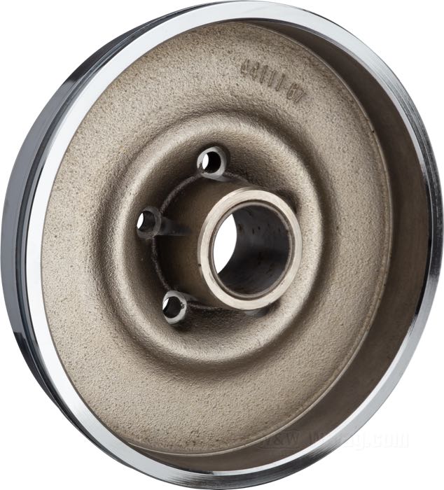 Bremstrommel von Cannonball; für Cannonball MAG-12 Räder; passend für Big Twin und Servi-Car 1967-1971; Stahl, verchromt; Montageposition: vorne; Bruttogewicht: 2.88 kg