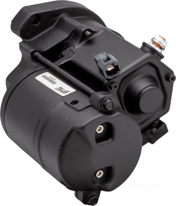 Démarreur de Spyke; adaptable à Big Twin 1994-2006 (sauf Dyna 2006); noir; 1.4 kW; poids brut: 4.17 kg