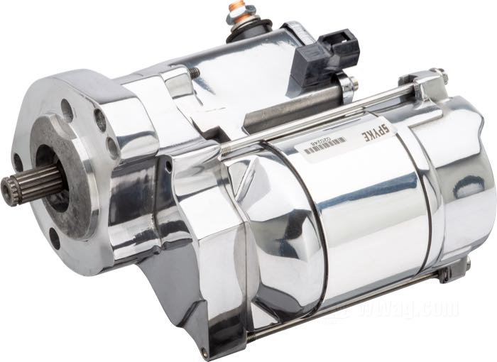 Motor de arranque de Spyke; apropiado para Big Twin 1994-2006 (salvo Dyna 2006); pulido; 1.4 kW; peso bruto: 4.18 kg