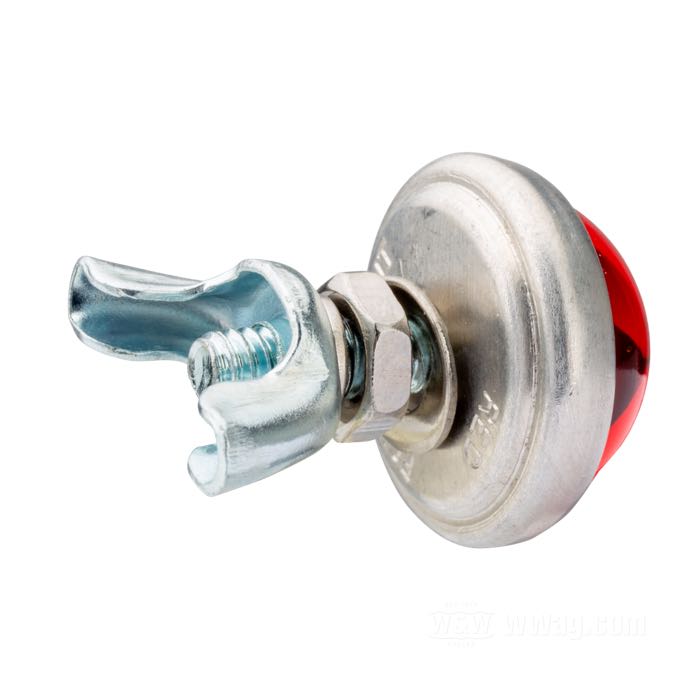 Reflector »Smooth« by Red Fox; glass / steel / aluminum, red; length: 17 mm; Ø 25 mm; thread: #10-24; with hex nut; with wing nut; USA; gross weight: 14 g