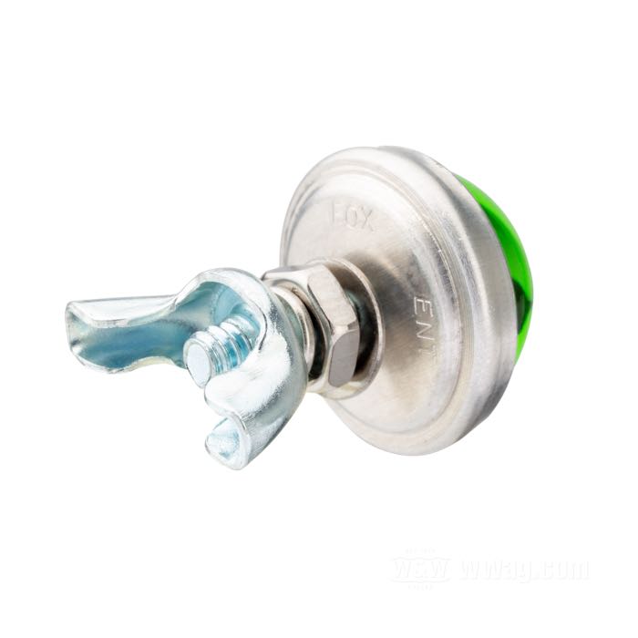 Reflector »Smooth« by Red Fox; glass / steel / aluminum, green; length: 17 mm; Ø 25 mm; thread: #10-24; with hex nut; with wing nut; USA; gross weight: 14 g