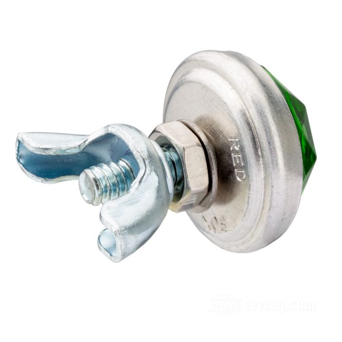 Reflector »Prism Cut« by Red Fox; glass / steel / aluminum, green; length: 17 mm; Ø 25 mm; thread: #10-24; with hex and wing nut; with wing nut; USA; gross weight: 12 g