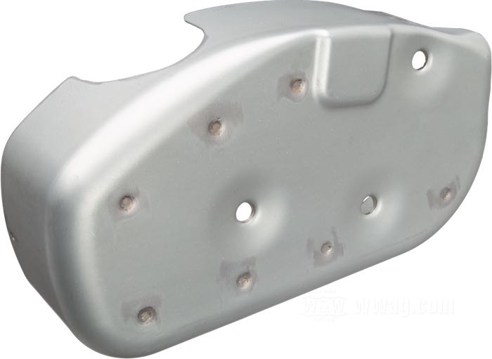 Cover by The Cyclery; for Oil pump; fits V models 1934-1935; steel, primer-coated; replaces OEM HD 740-34; gross weight: 620 g
